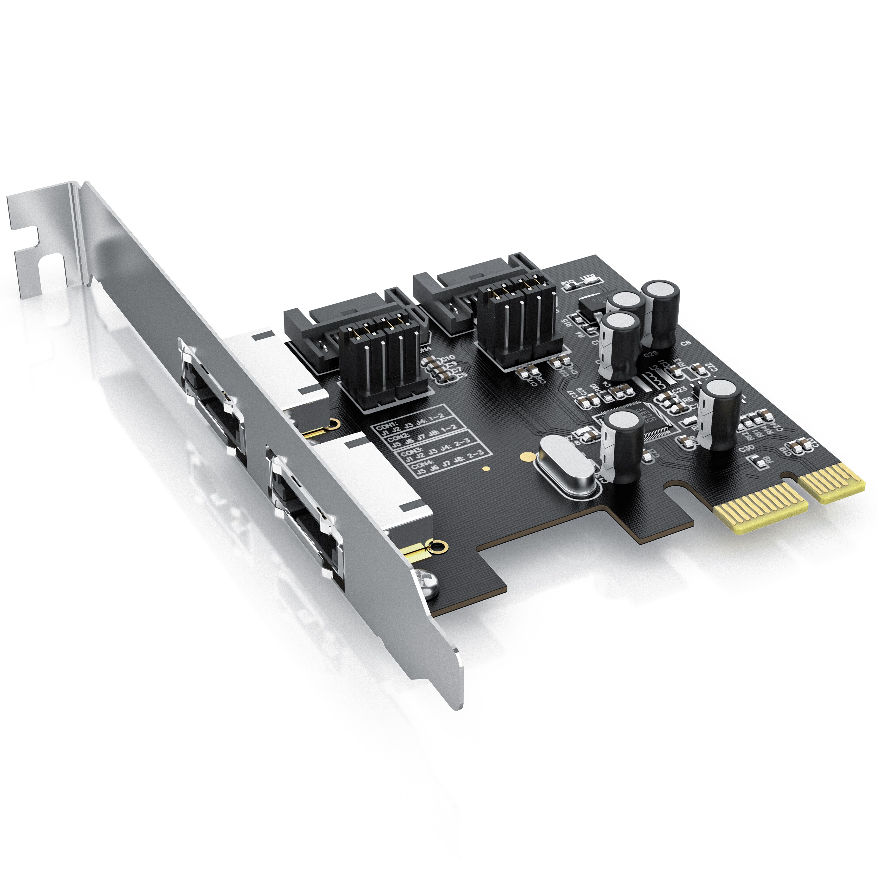 CSL PCIe Schnittstellenkarte für SATA III / eSata III 2x intern SATA & 2x extern eSATA