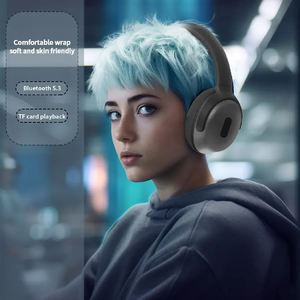 INF Casque stéréo Bluetooth Black