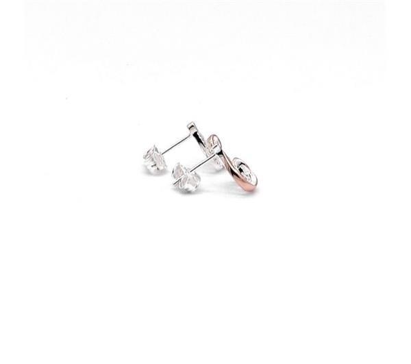 Unique And Co Ladies Unique And Co Sterling,Rose Gold,CZ Earrings