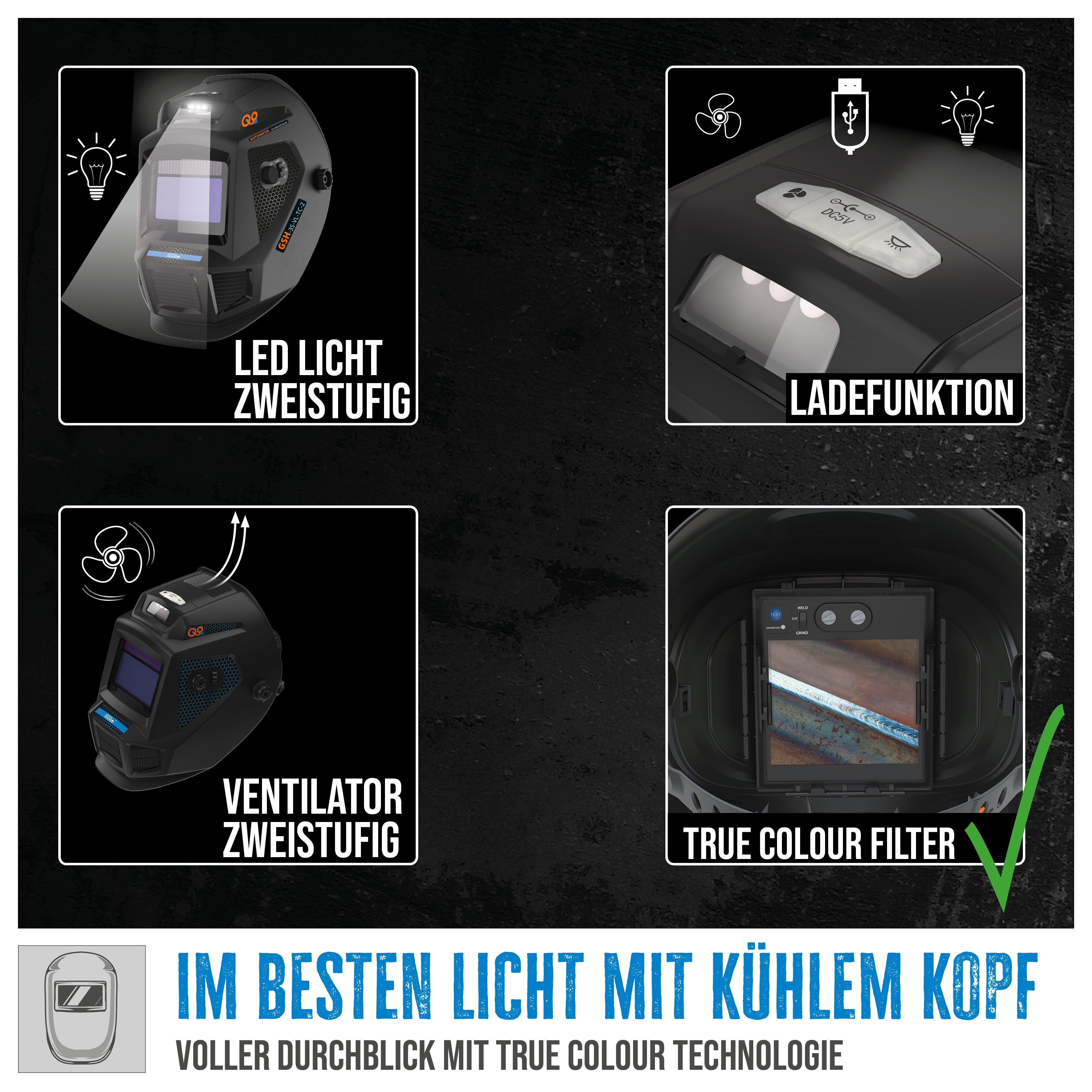 Automatik Schweißhelm GSH-3S-VL-TC-2