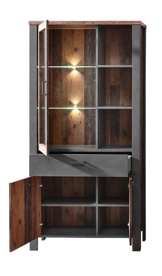 Vitrine CARDIFF 94 cm matera /grau