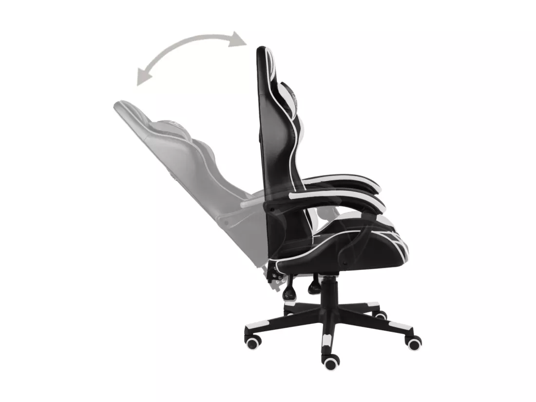 Fauteuil de jeux vidéo Noir et blanc Similicuir