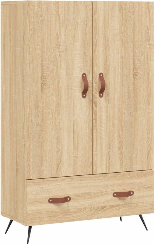 vidaXL - Hoge Kast - Sonoma Eikenkleurig - Bewerkte Hout