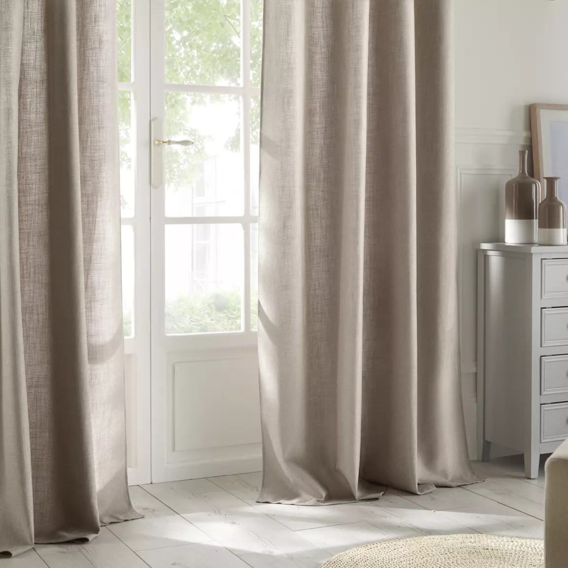 Rideau tissé (140 x 260 cm) Clem Beige lin