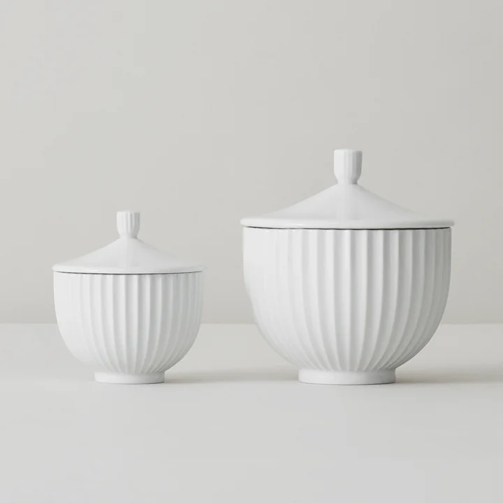 Lyngby Porcelæn - Bonbonniere, Porzellan, weiss, ø 10 cm
