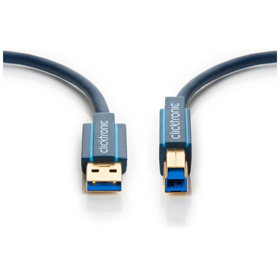 Clicktronic Câble USB 3.0 Type AB (Mâle/Mâle) - 1.8 m