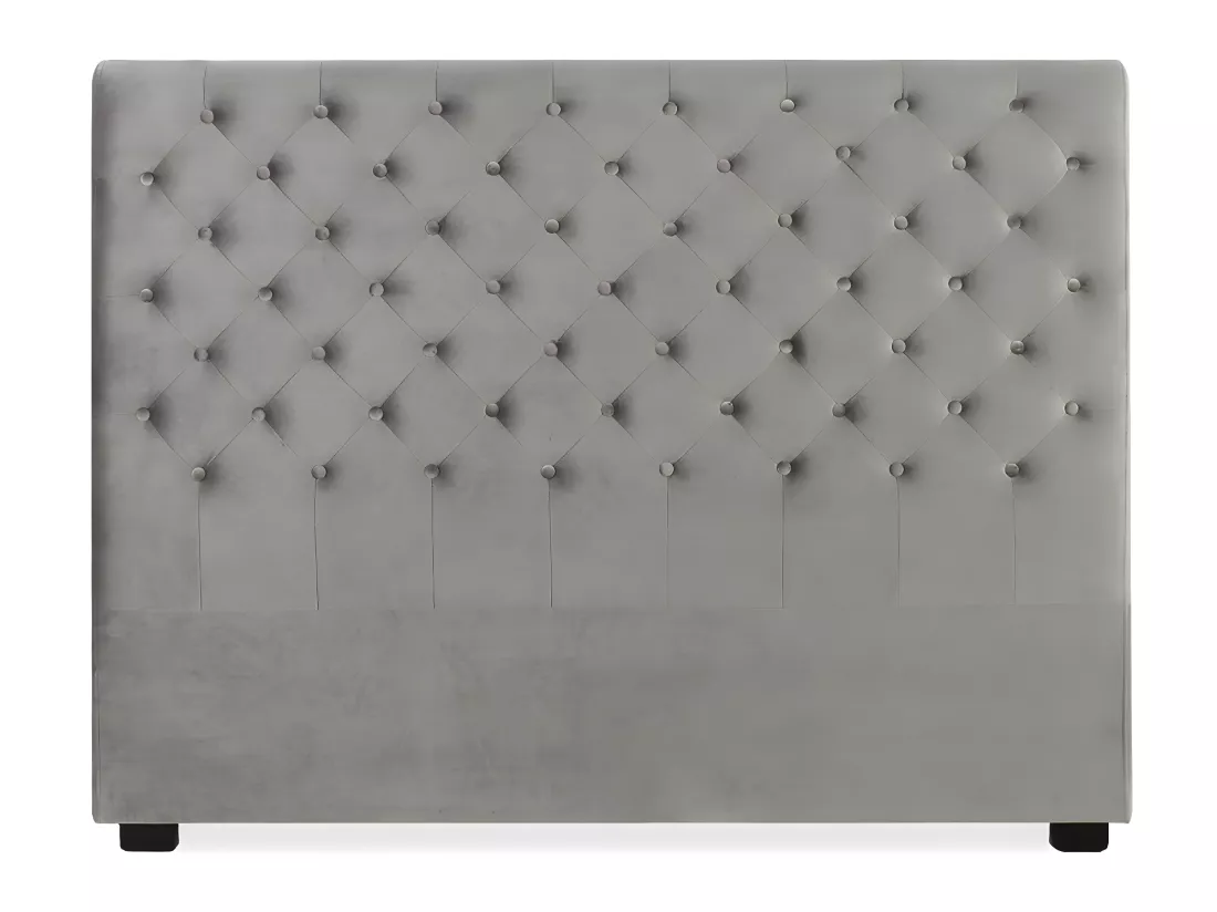 Tête de lit capitonnée Constance 160cm Velours Gris