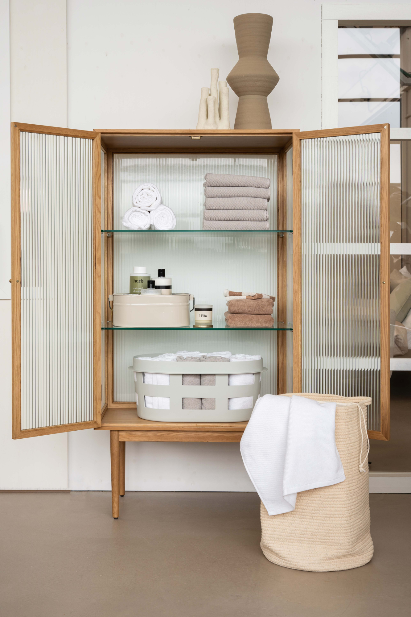 Wasmand Laundry Basket S lichtgrijs