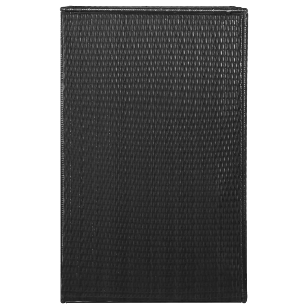 Abri de poubelle simple noir 76x78x120 cm résine tressée