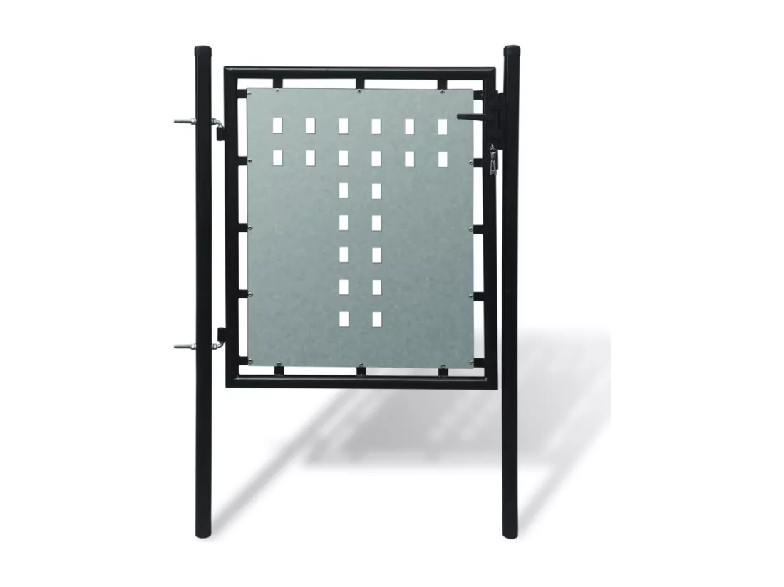 Portail simple de cl?ture Noir 100x150 cm