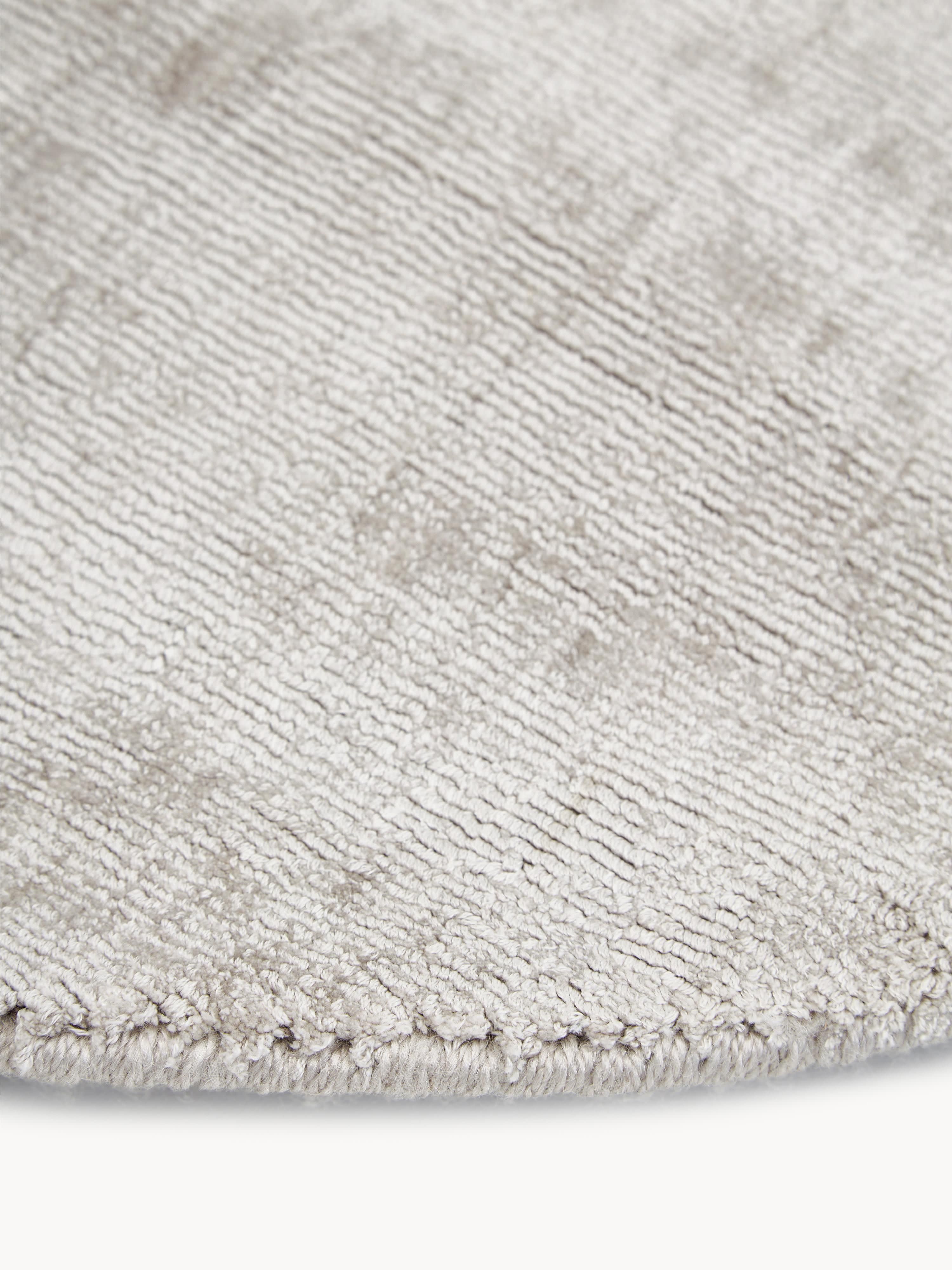 Rond handgeweven viscose vloerkleed Jane