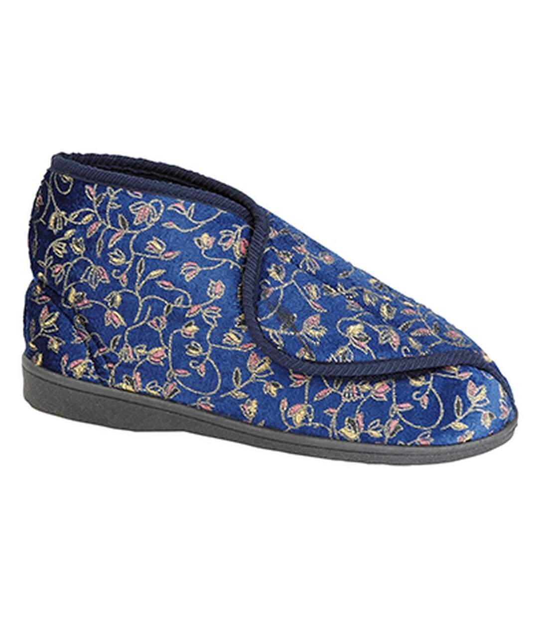 Zedzzz Geraldine - Chaussons à fermeture scratch - Femme (Bleu marine) - UTDF534