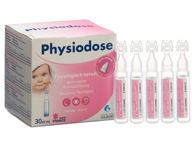Physiodose Kochsalzlösung steril 30 x 5 ml Sterile Kochsalzlösung für die Augen-, Ohren- und Nasenpflege