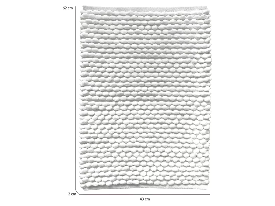 Tapis de salle de bain 40 x 60 cm mini pompon blanc - MARIE