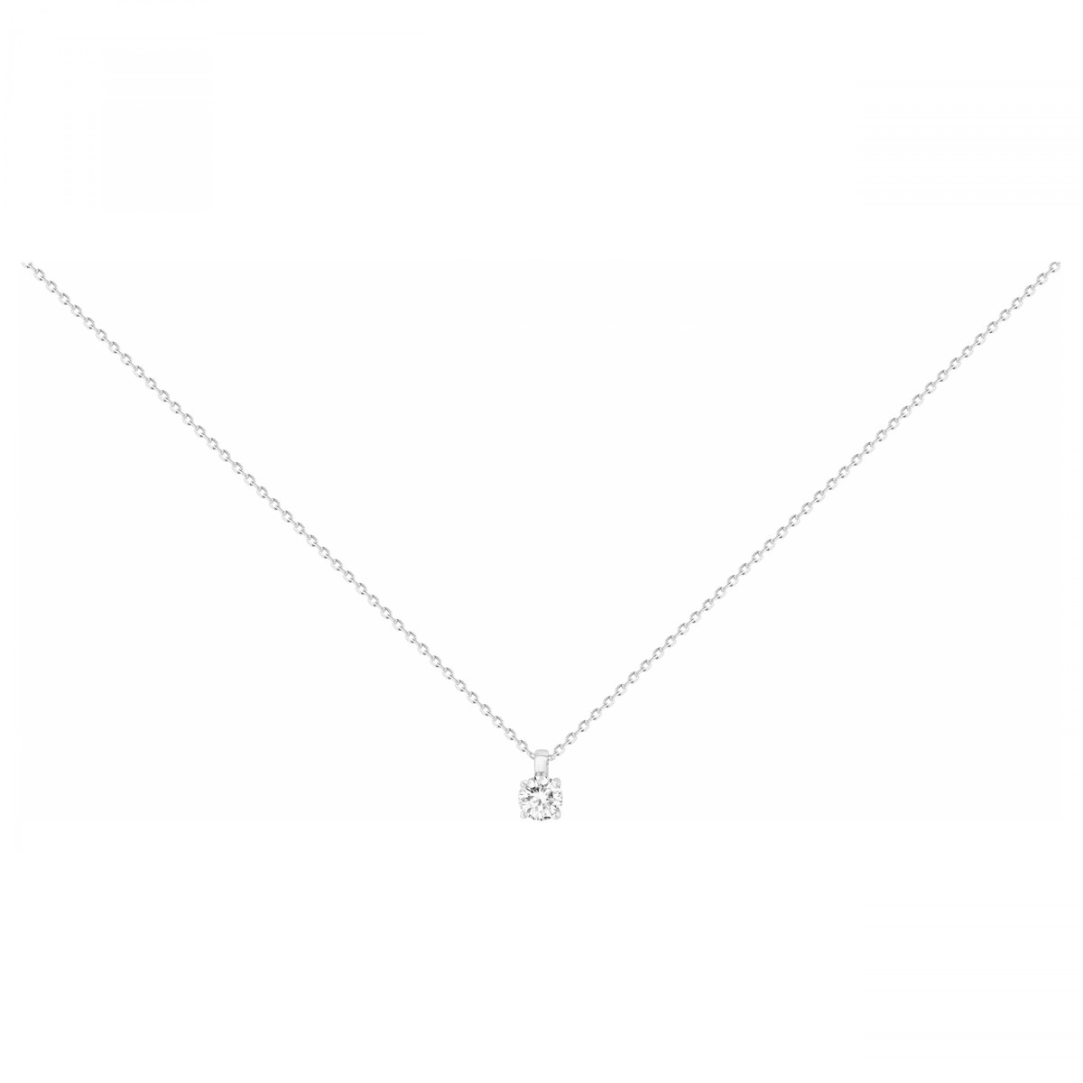 Collier mono-motif en Argent avec oxyde de zirconium blanc