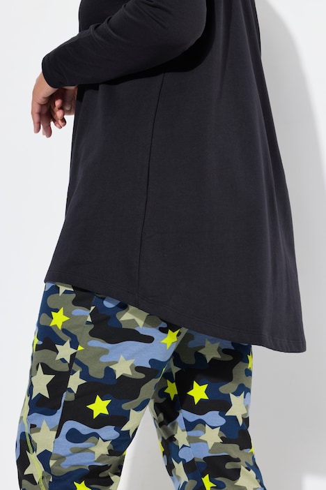 Sweatshirt, A-Linie, Mesh-Einsatz, Wording-Tap