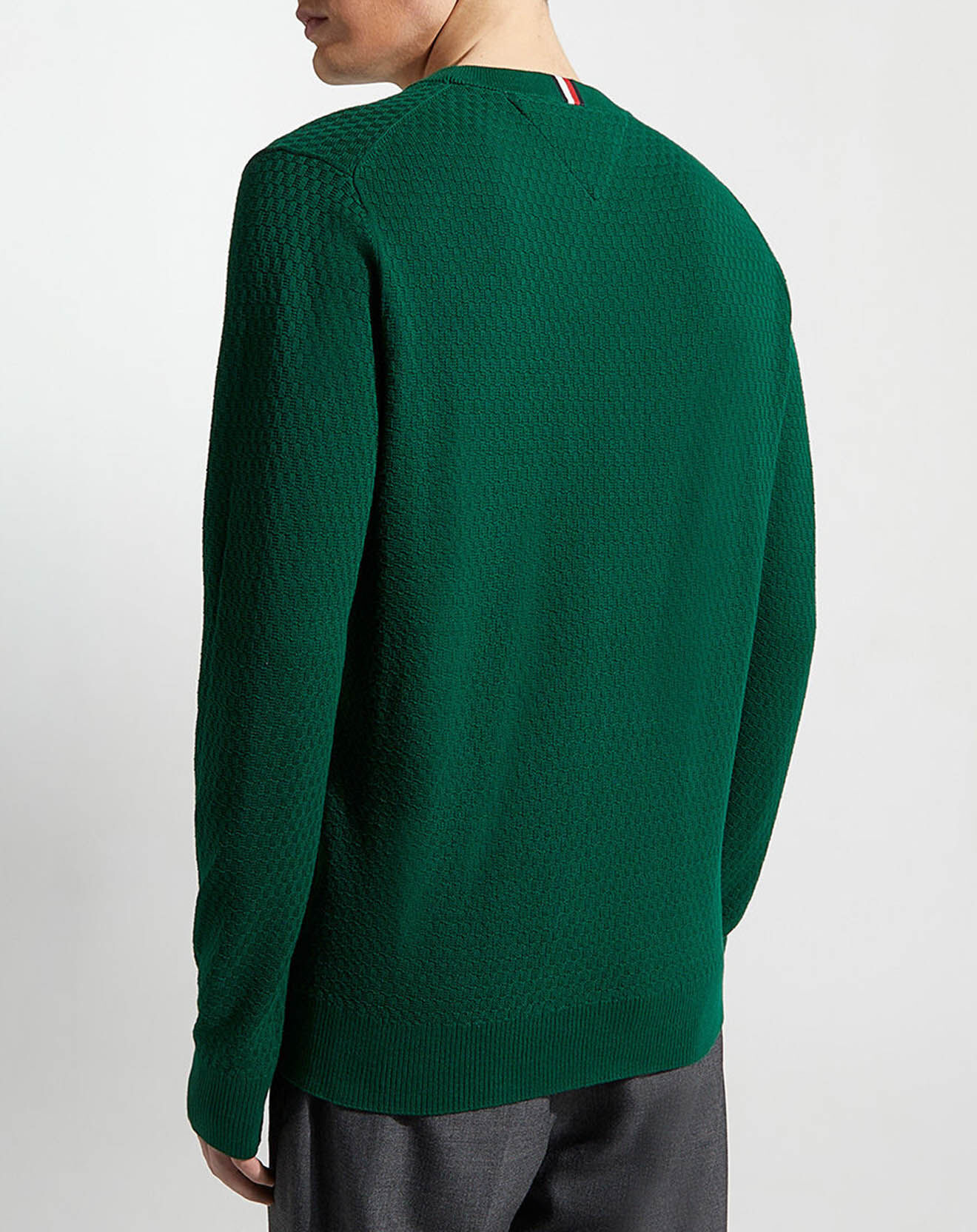 Tommy Hilfiger Pull Cross Structure vert gazon
