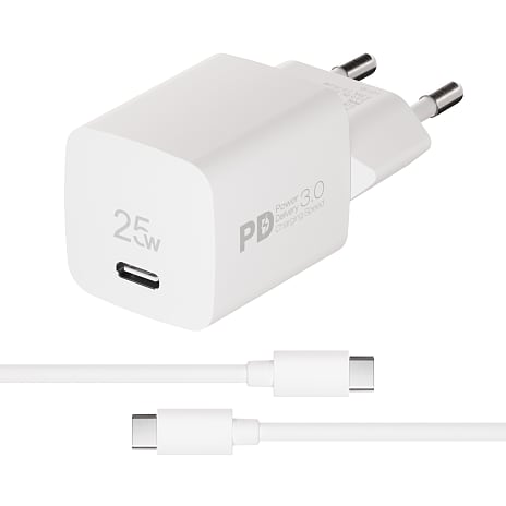 Vivanco hurtigoplader 25 W og kabel 1,2m - hvid