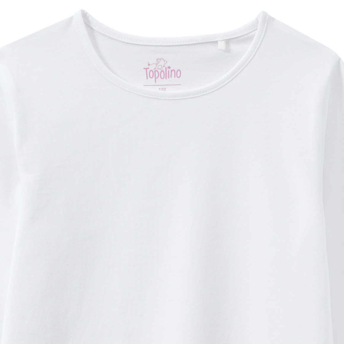 Topolino Mädchen Langarmshirt im Basic-Look weiss