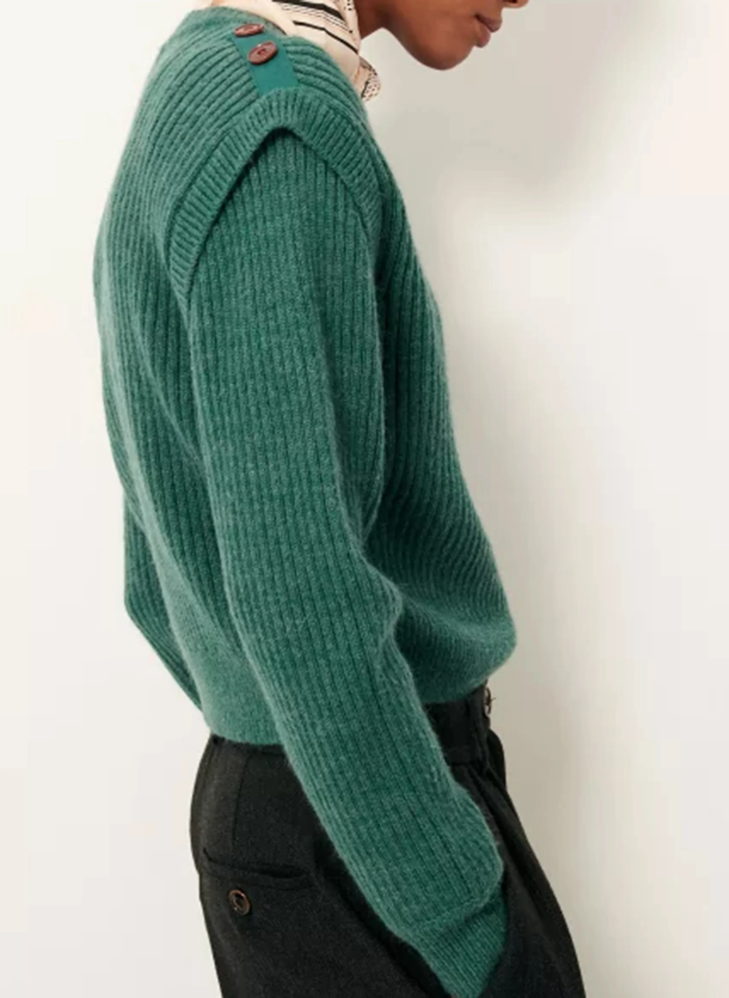 HONORIUS - Pull col rond en laine mélangée | Vert