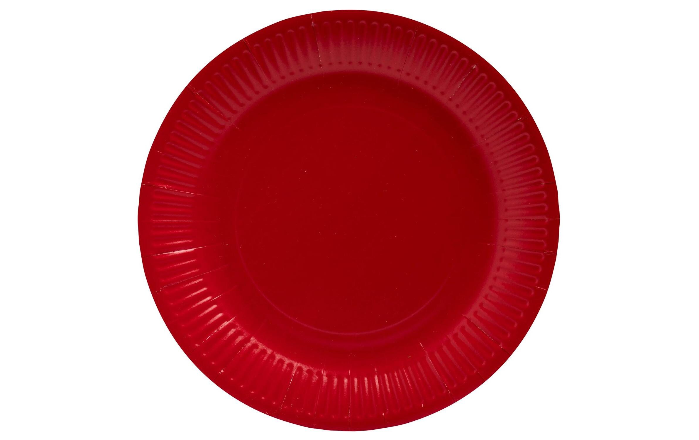 Einwegteller 23 cm, 20 Stück, RotRunde Pappteller