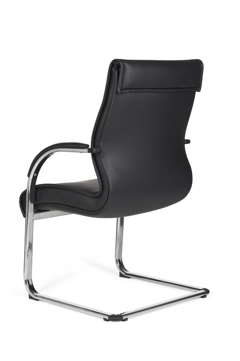 KADIMA DESIGN Freischwinger SANGRO Kunstleder, Chromgestell, Lendenstütze, bis 120 kg, in Caramel/Weiß/Schwarz