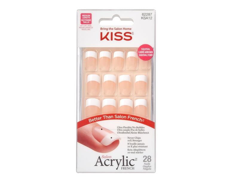 Kiss Kunstnägel-Set Salon Acrylic French – Rumour Mill 28 S Kunstnägel für einen klassischen French-Look