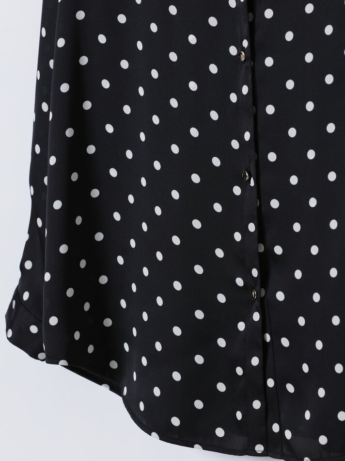 Camisa de cetim - Preto/Branco