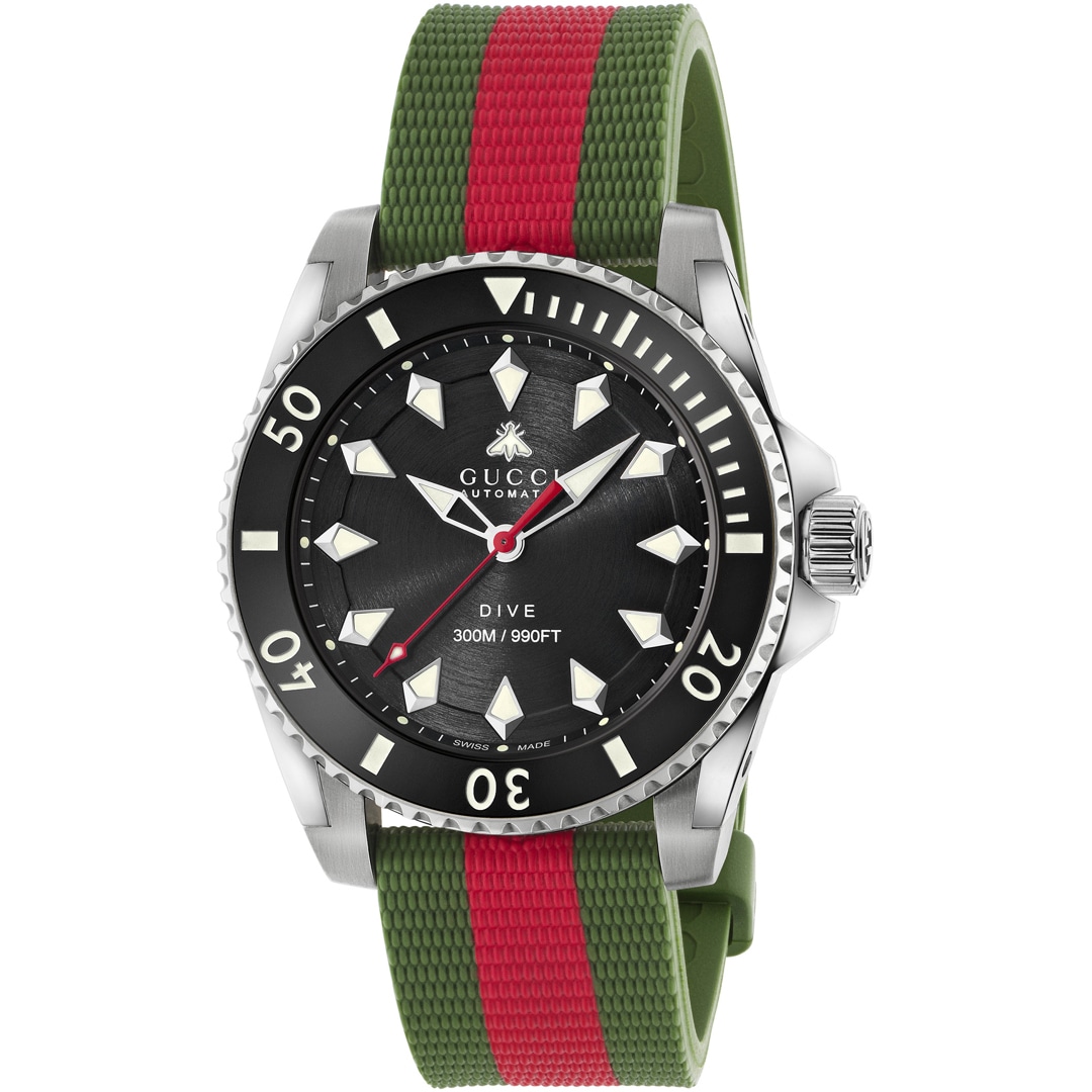 Gucci Dive L Automatic Grün / Rot