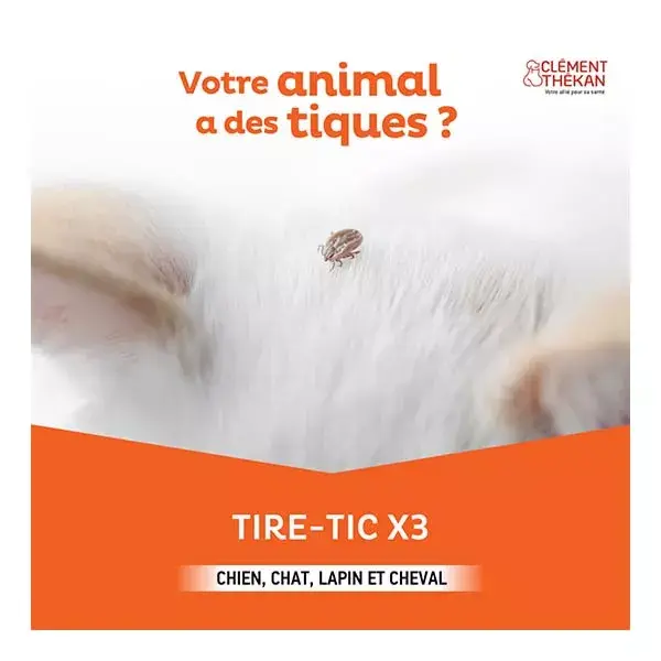 Removedor de carrapatos reutilizável Clément Thékan com 3 ganchos