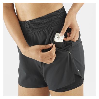 Short 2-en-1 Salomon SHKout Core 4in Noir Femme