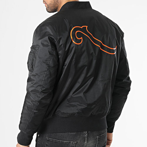 Veste Bomber Wave Noir Orange