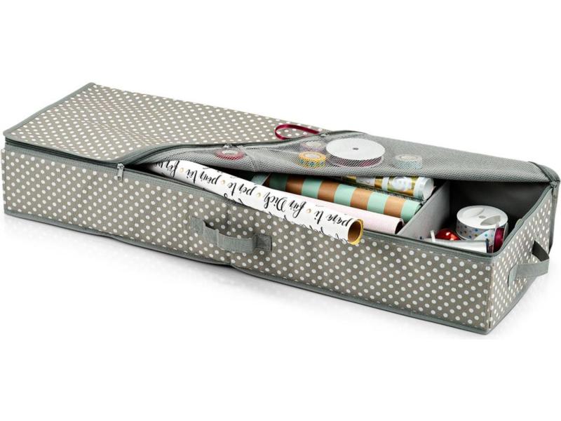 Zeller Present Geschenkpapierhalter 90 x 12 x 30 cm Grau Organizer zur Aufbewahrung von Geschenkpapier
