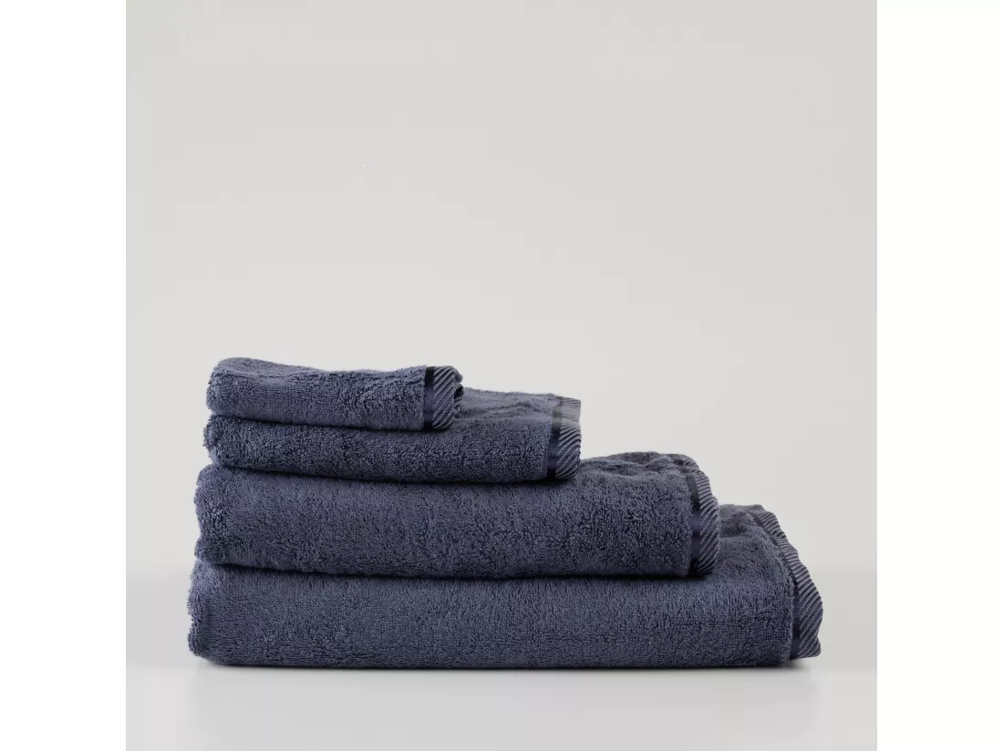 Serviette de Bain en Bambou Bleu Foncé 100x150 cm