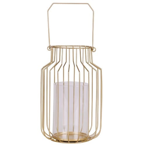 Lanterne ronde design métal gold home