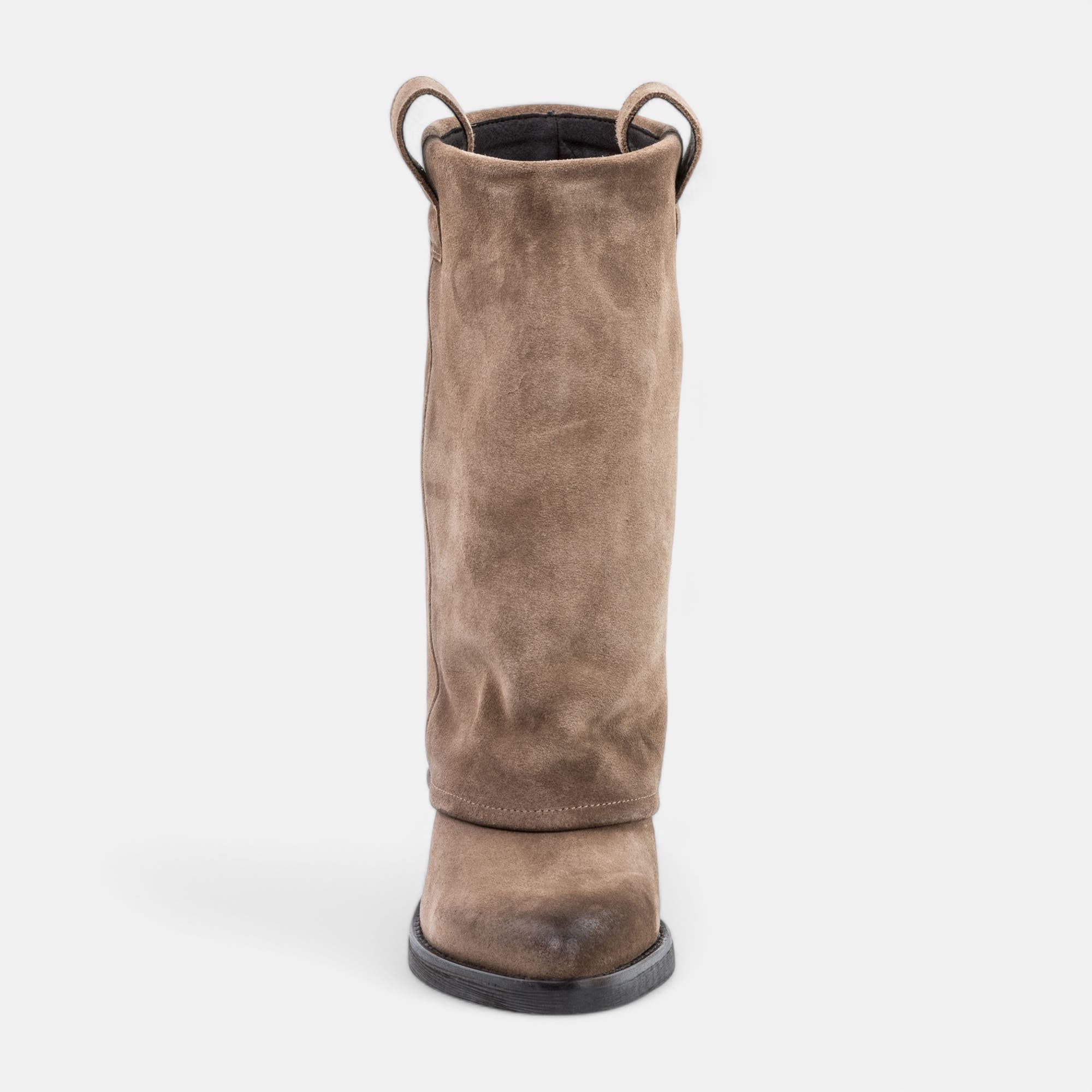 Bottes à talon Femme en cuir marron