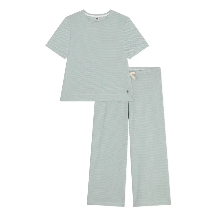Petit Bateau Ensemble Pyjama Marence Rayé - Collection Femme | Sauge