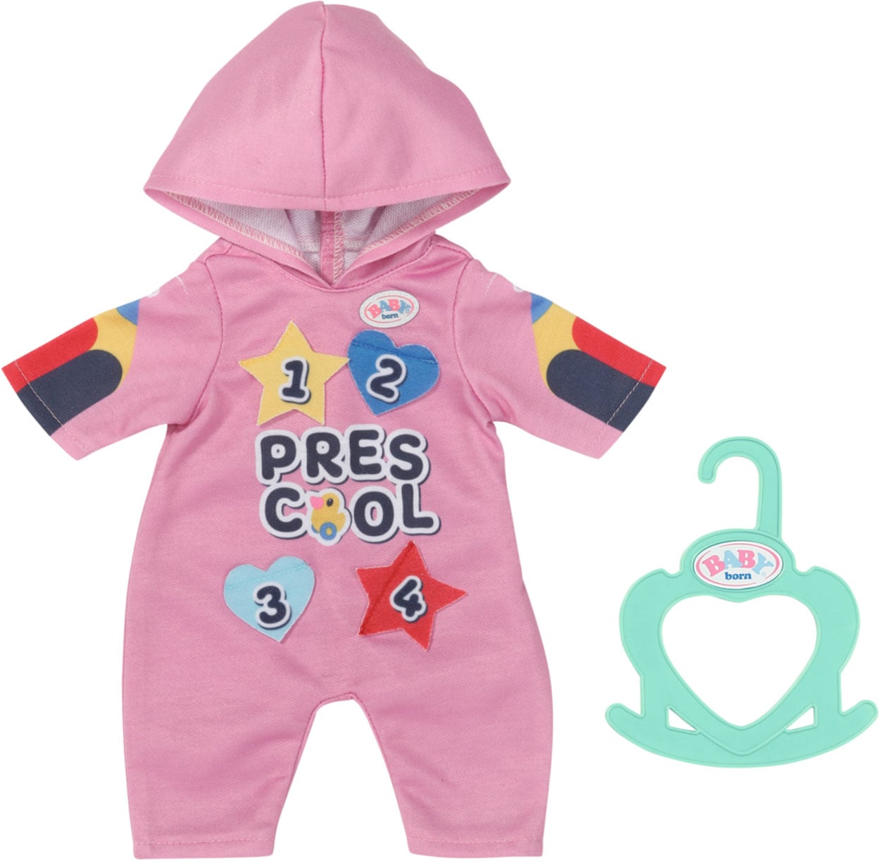Baby Born Puppenkleidung »Kindergarten Einteiler & Badges, 36 cm« mit Kleiderbügel