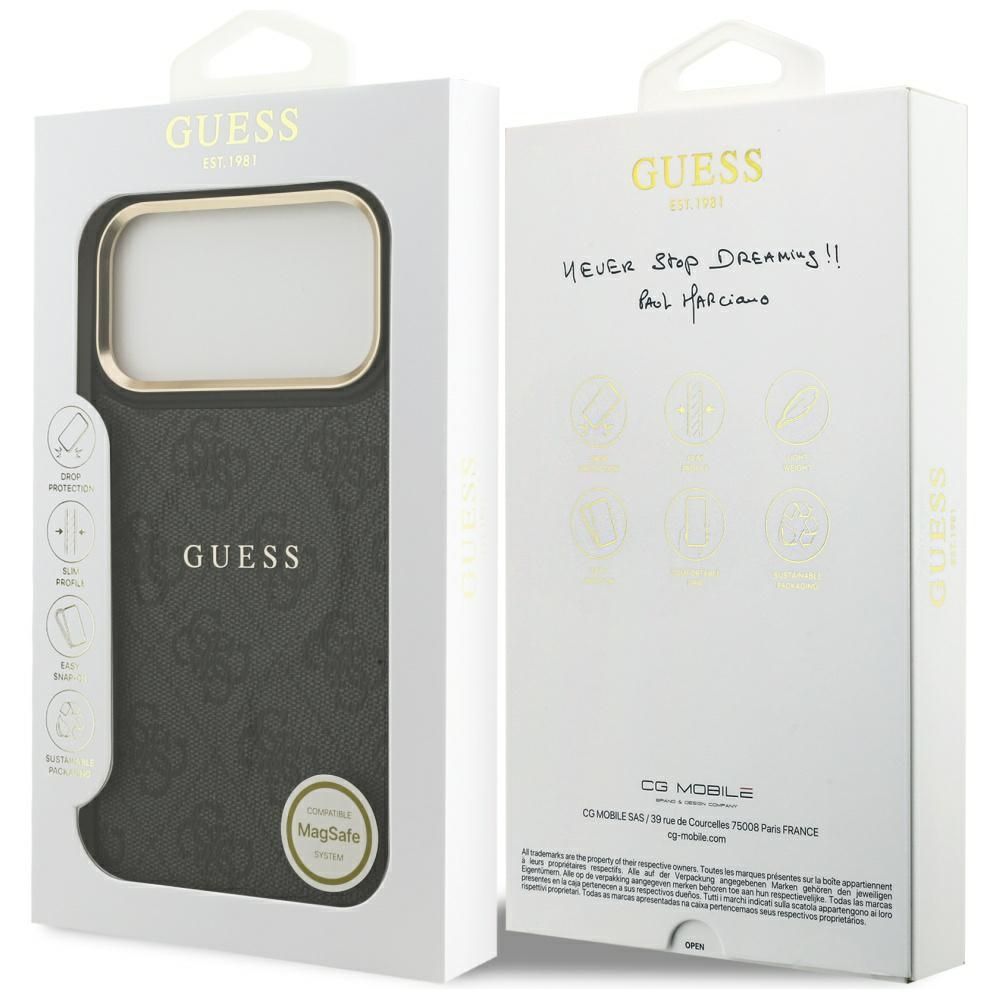 iPhone 17 Pro Max MagSafe Leder Hardcase Hülle Classic Logo (GUHMP17XP4MSEGCK) - Schwarz