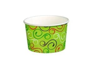 Isbæger 230/260 ml 8 oz Ø96x60 mm Pap Green twiddle,50 stk/ps - (50 stk.)