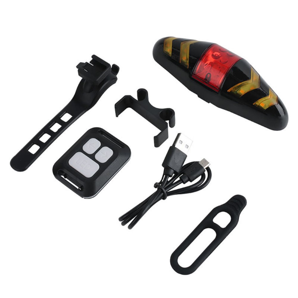2in1 Wiederaufladbares USB Velo Fahrrad Blinker Rücklicht LED Bremslicht Warnlicht (Spritzwasserfest)