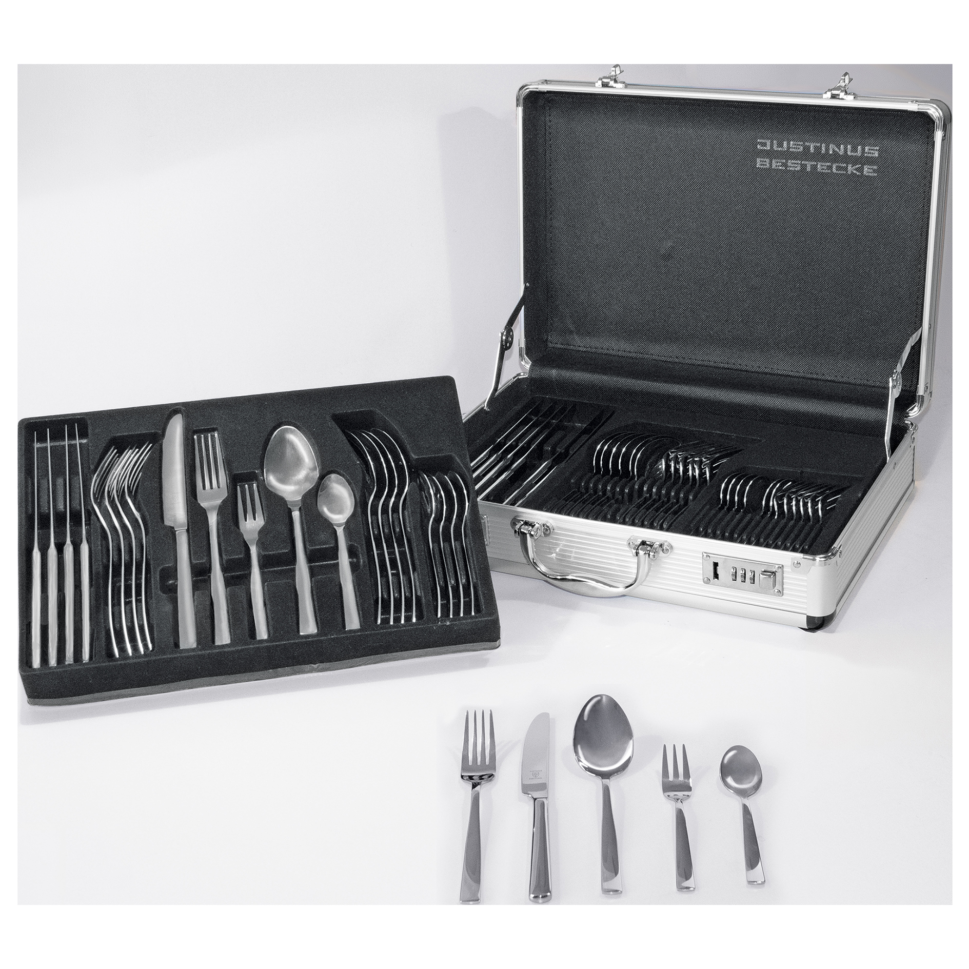 Besteckkoffer - Edelstahl - im Koffer - 60-teilig