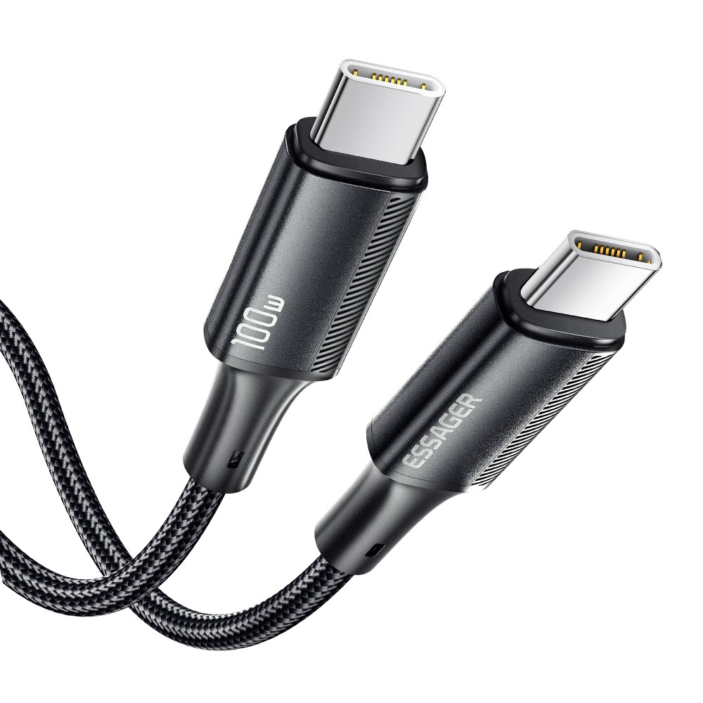 (1m) 100W USB C auf USB C Ladekabel Nylon Datenkabel Power Delivery - Blau