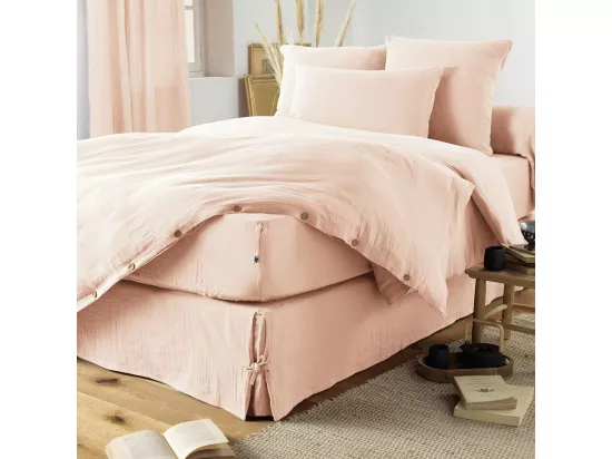OUREA - Housse de Couette 260x240cm Gaze de Coton Guimauve