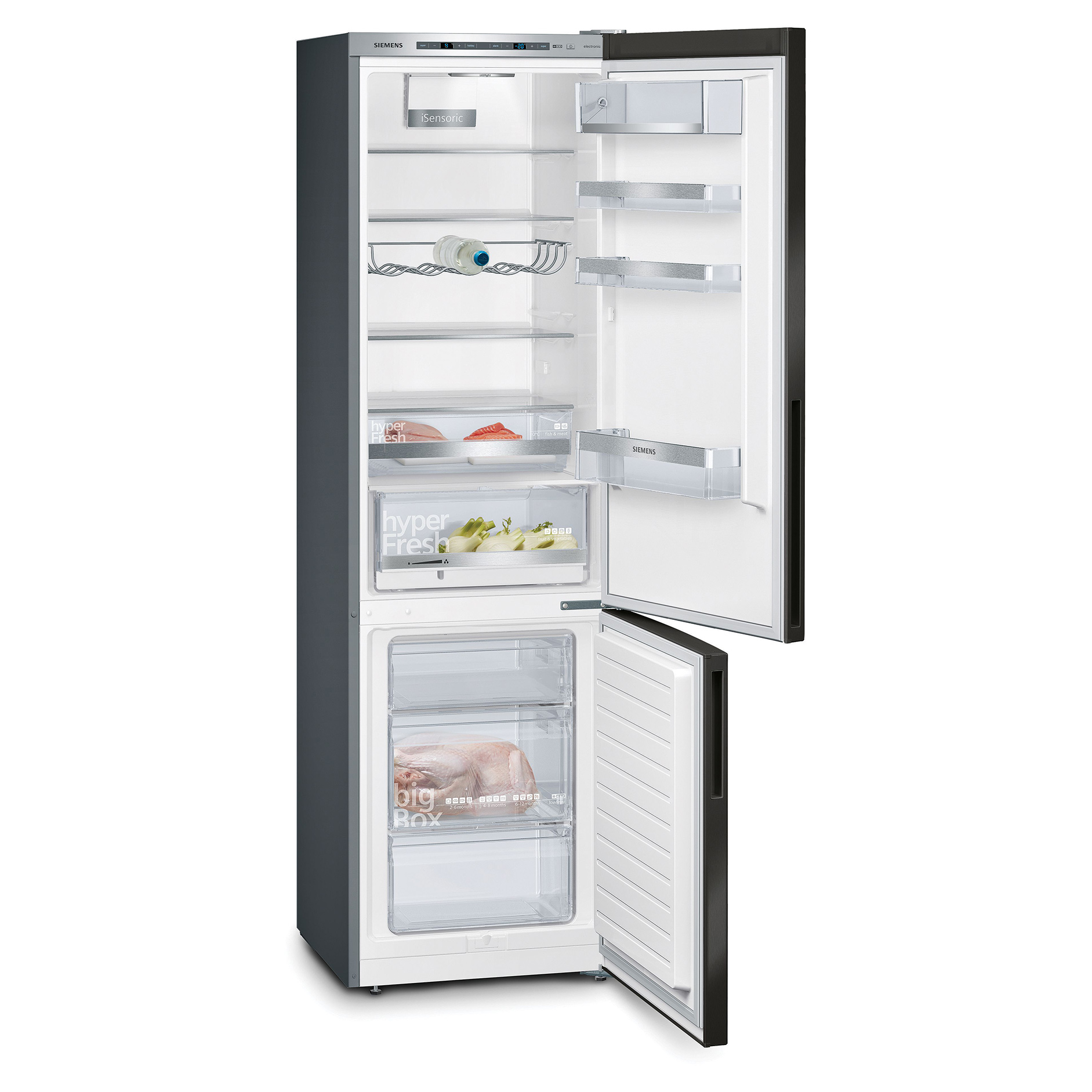 SIEMENS Kühl-Gefrierkombination KG39E8XBA - black steel - B