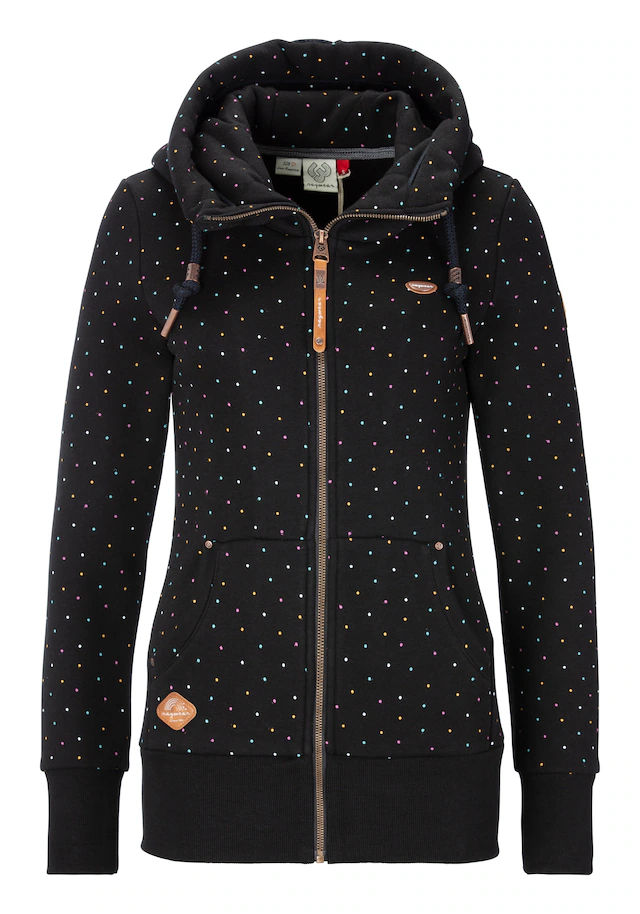Ragwear Kapuzensweatjacke »NESKA DOTS MULTICOLOR  ZIP O«, Longsleeve Jacke im Multicolor-Allover-Dots-Print-Design