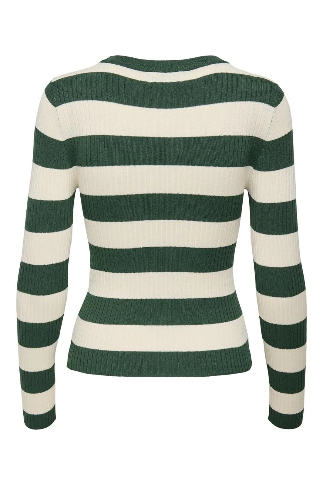 JDY JDYplum L/S O-Neck Pullover Knt 4071732 trekking green w eggnog stripes