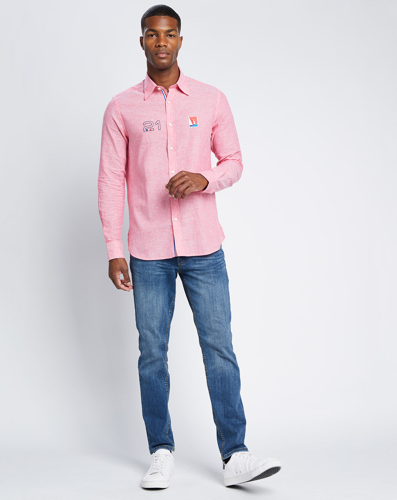 North Sails Chemise en Coton & Lin Les Voiles de Saint-Tropez rose