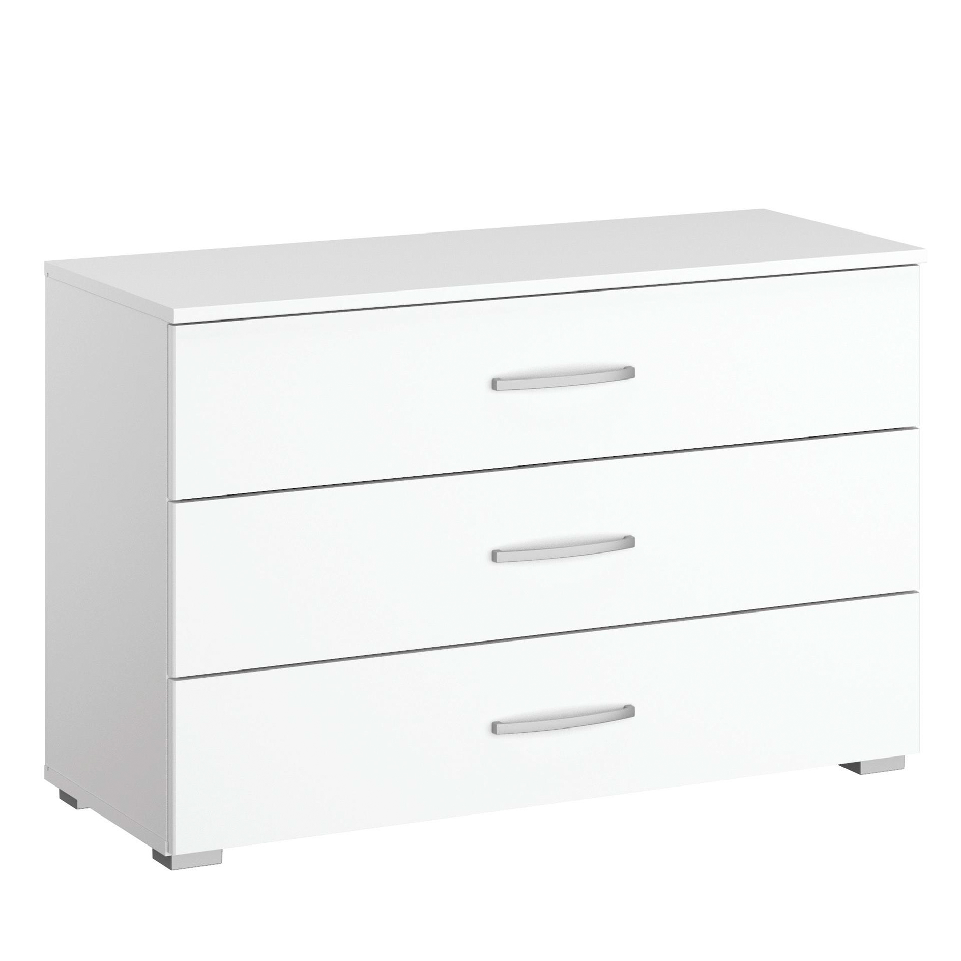 Kommode - Alpinweiß- 3 Schubkästen - 93 cm