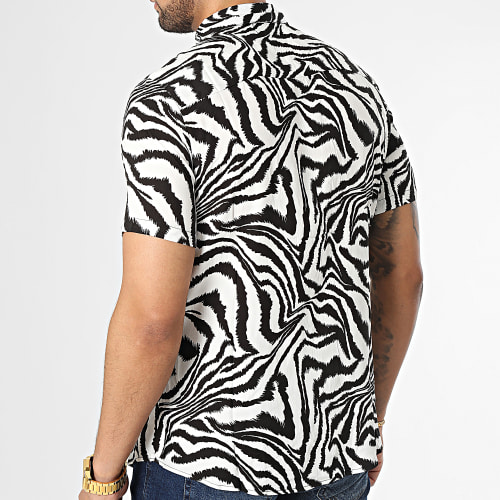 Chemise Manches Courtes Blanc Noir